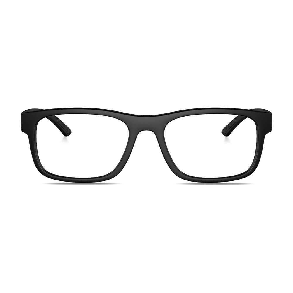 Prada Linea Rossa Rectangle Eyeglasses — Black