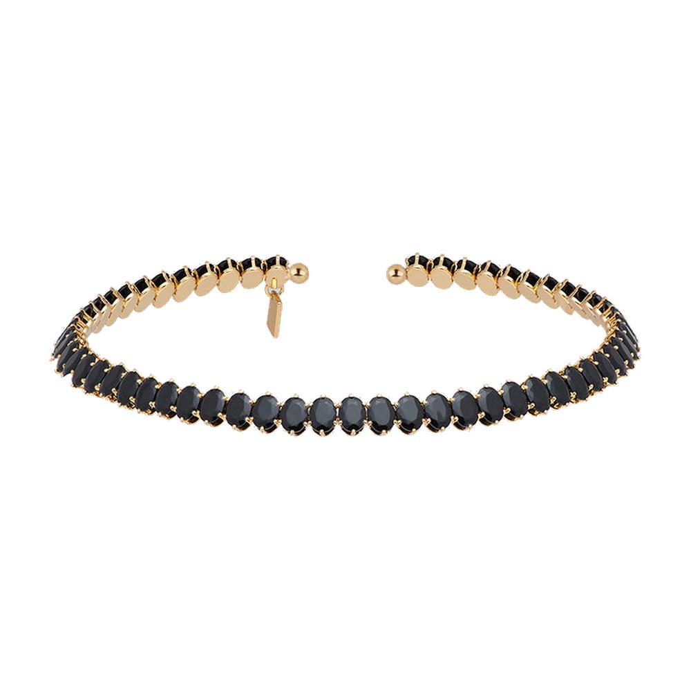 Regal Rose Cirque. Black CZ Torque Collar - Gold
