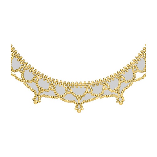 Regal Rose Ninette. Tracery Metal Beaded Collar - Gold